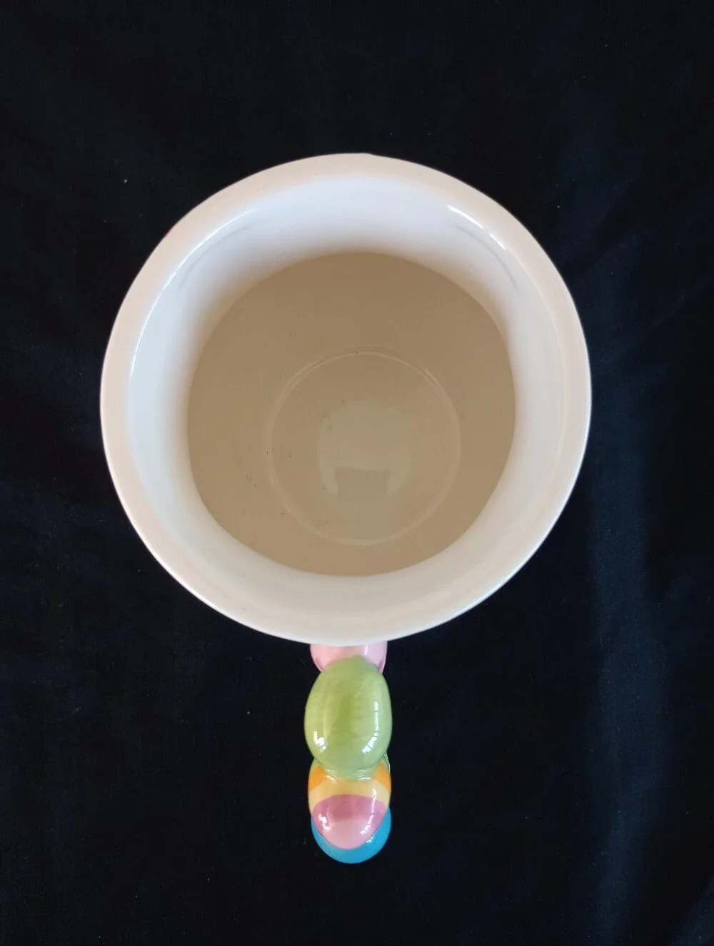 Pier 1 Imports Handpainted Dolomite Easter Egg Polka Dot Colorful Coffee Mug Cup